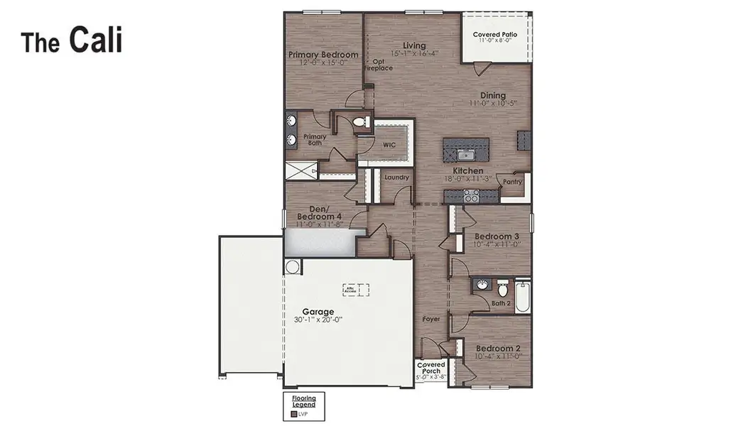 2D floor plan layout of this home in Sidbury Station, Castle Hayne, NC (Image 3).