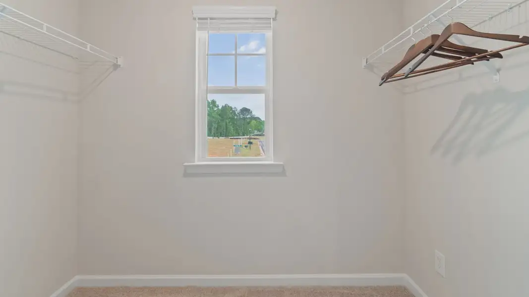 Closet with window and ventilated shelf
