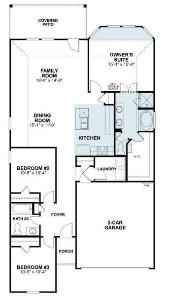 2D floor plan layout of this home in Miller's Pond, Rosenberg, TX (Image 5).