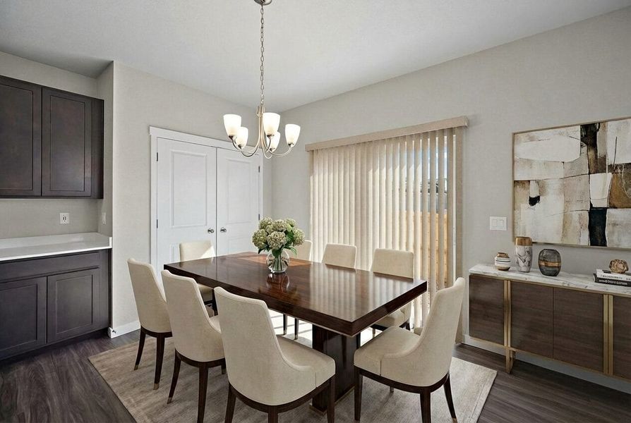 Furnished interior view inside a new home in Ridge at Lorson Ranch, Colorado Springs (Image 6). Furnished interior view inside a new home in Ridge at Lorson Ranch, Colorado Springs (Image 6).