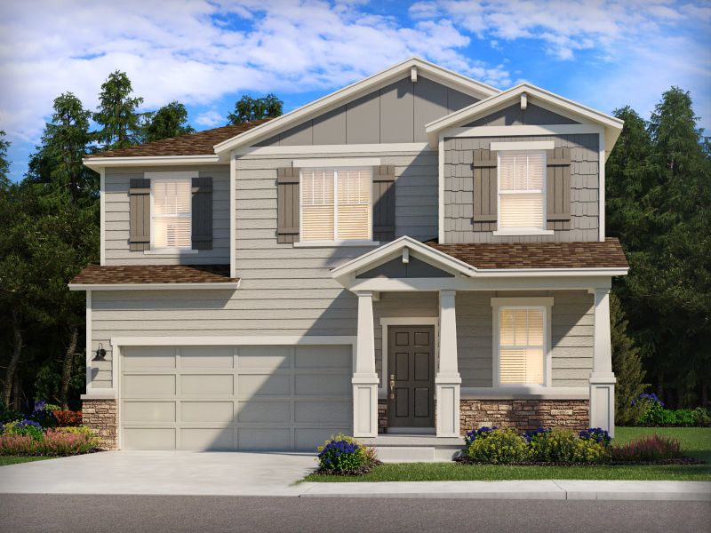 Representative exterior photo of a completed home built from the The Durango by Meritage Homes in Lorson Ranch : The Springs Collection, Colorado Springs, CO (Image 18).