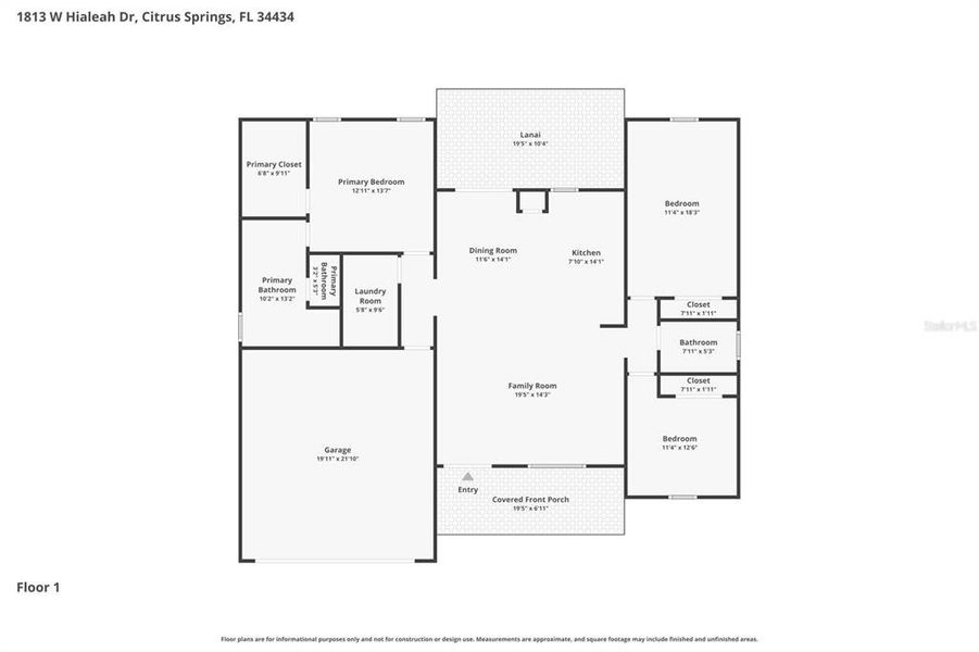 2D floor plan layout of this home in , Citrus Springs, FL (Image 7).