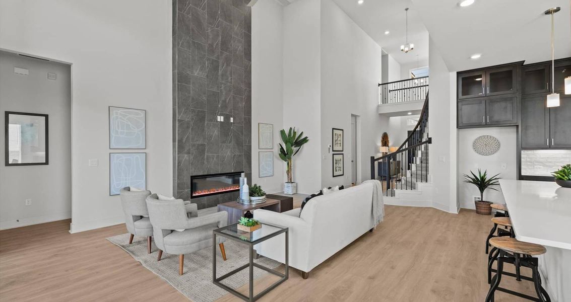 Representative furnished interior of a home built from the Waterloo by Chesmar Homes in Sunfield, Buda (Image 9).