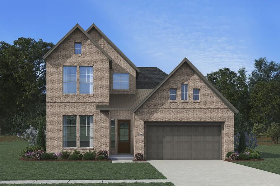 Representative exterior photo of a completed home built from the Cayman by Chesmar Homes in The Woodlands Hills, Willis, TX (Image 2). Representative exterior photo of a completed home built from the Cayman by Chesmar Homes in The Woodlands Hills, Willis, TX (Image 2).