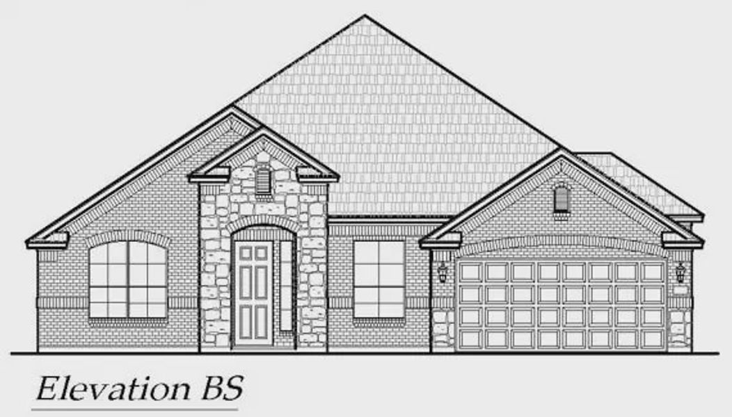 Exterior rendering of this home design in Las Lomas 60's, Forney, TX (Image 5).
