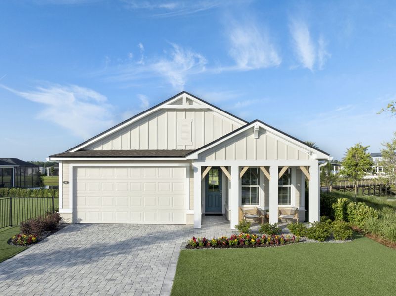 Representative exterior photo of a completed home built from the Martinique by Mattamy Homes in RiverTown, St. Johns, FL (Image 6). Representative exterior photo of a completed home built from the Martinique by Mattamy Homes in RiverTown, St. Johns, FL (Image 6).