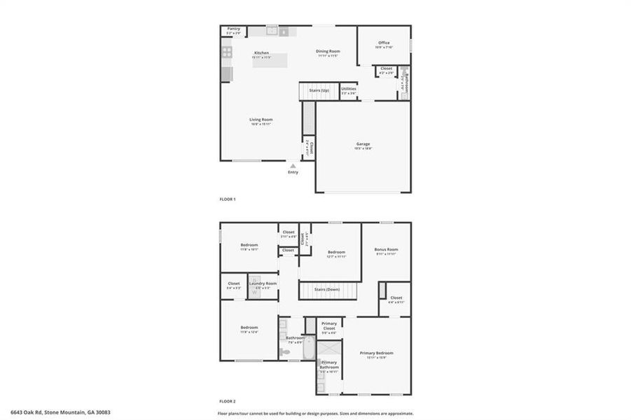 2D floor plan layout of this home in , Stone Mountain, GA (Image 4).