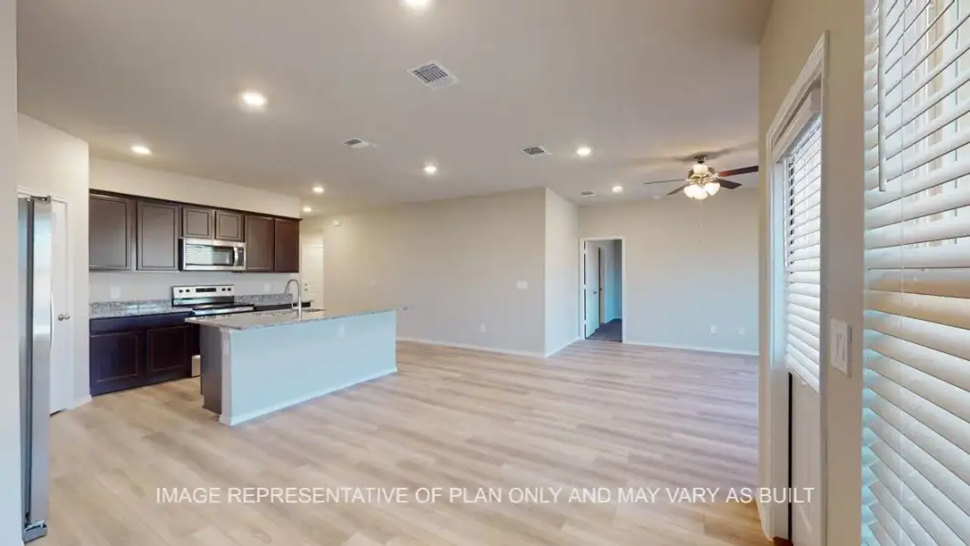 Representative furnished interior of a home built from the Texas Cali by D.R. Horton in Wildwood Estates, Nolanville (Image 9).