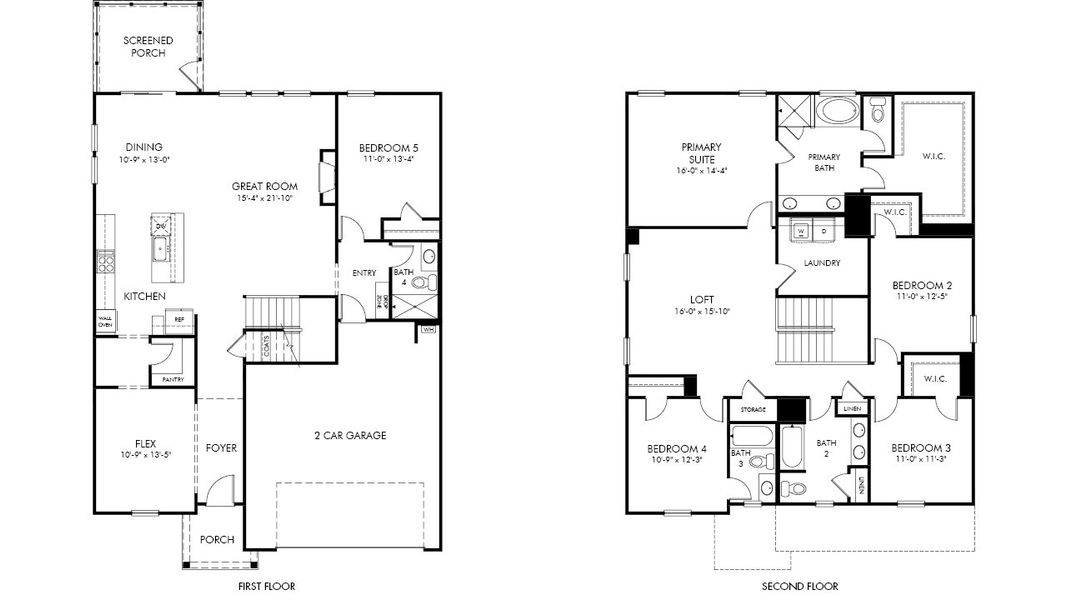 2D floor plan layout of this home in Marshburn Landing - Signature Series, Wendell, NC (Image 2). 2D floor plan layout of this home in Marshburn Landing - Signature Series, Wendell, NC (Image 2).