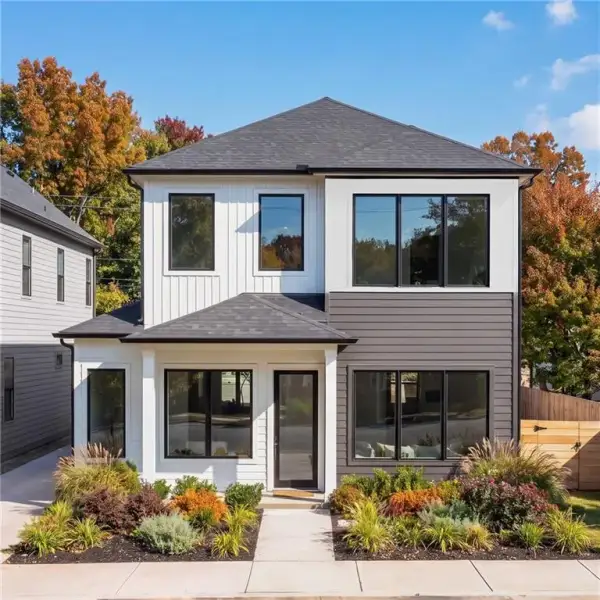 Front exterior of a new home in , Atlanta, GA, highlighting curb appeal (Image 1). Front exterior of a new home in , Atlanta, GA, highlighting curb appeal (Image 1).