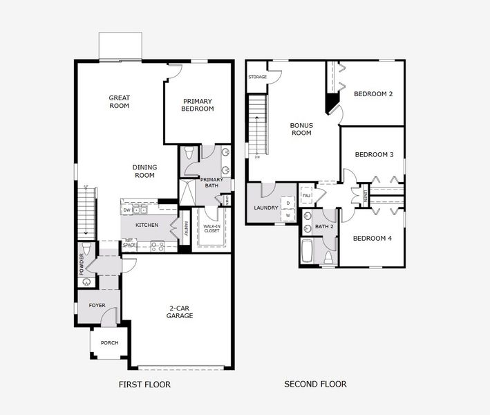 2D floor plan layout of this home in Eagletail Landings, Leesburg, FL (Image 2).