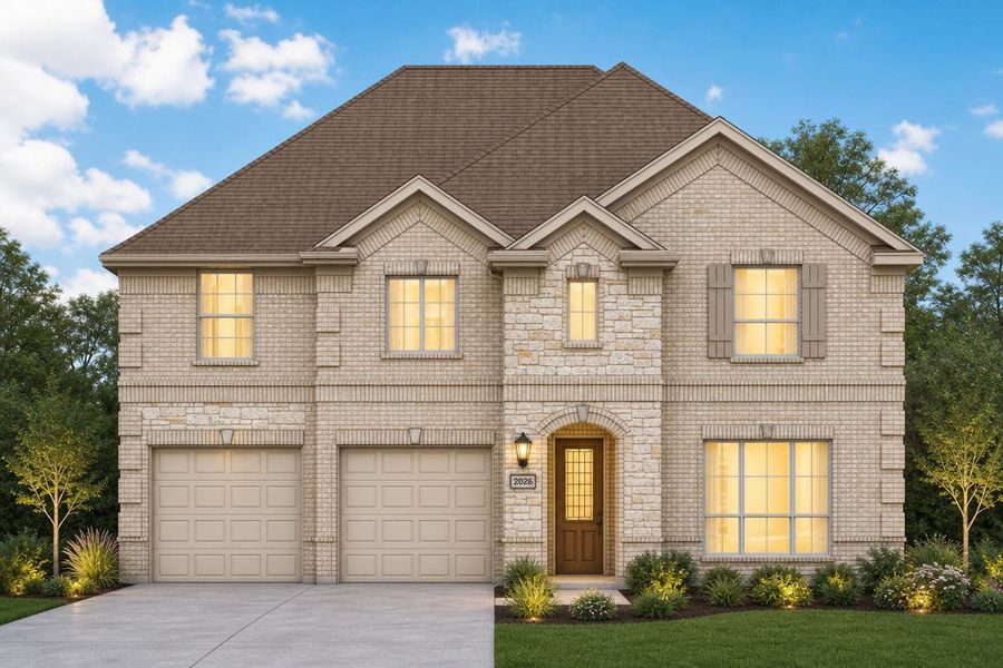 Representative exterior photo of a completed home built from the Grand Heritage by Grand Homes in Grand Oaks, Celina, TX (Image 22).