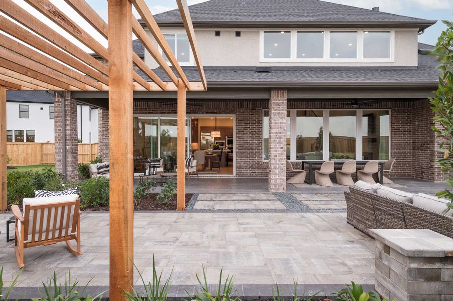 Representative exterior details of a home built from the Milan by Tri Pointe Homes in Dunham Pointe, Cypress (Image 3).