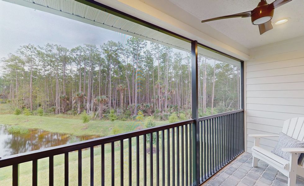 Exterior details and patio area of a home in Plantation Bay, Ormond Beach (Image 27).