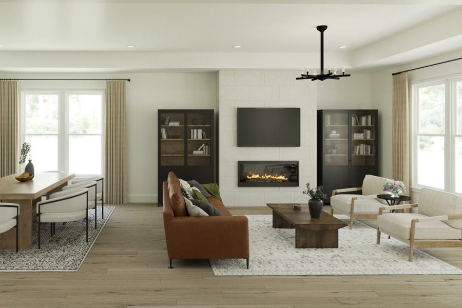 Representative furnished interior of a home built from the Linden by Fischer Homes in Easton Park, Dallas (Image 5).