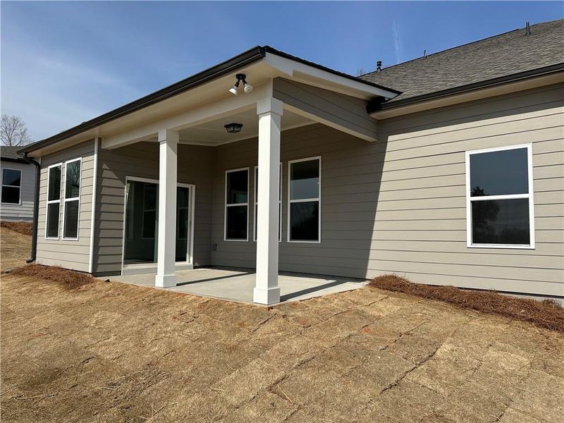 Exterior details and patio area of a home in Rosewood Lake Preserve, Hoschton (Image 2). Exterior details and patio area of a home in Rosewood Lake Preserve, Hoschton (Image 2).