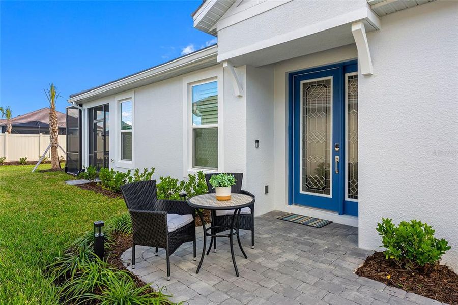 Exterior details and patio area of a home in Esplanade at Wiregrass Ranch, Wesley Chapel (Image 4).