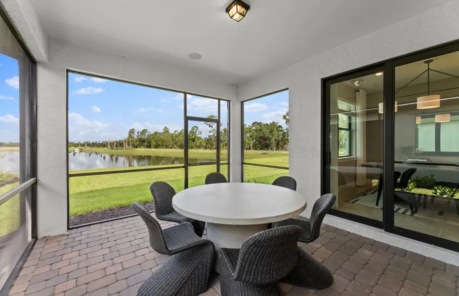 Exterior details and patio area of a home in The Strand at Cedar Grove, North Port (Image 3).