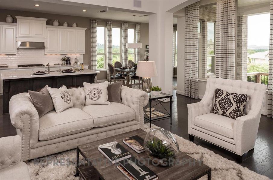 Furnished interior view inside a new home in Star Trail: 65ft. lots, Prosper (Image 5). Furnished interior view inside a new home in Star Trail: 65ft. lots, Prosper (Image 5).