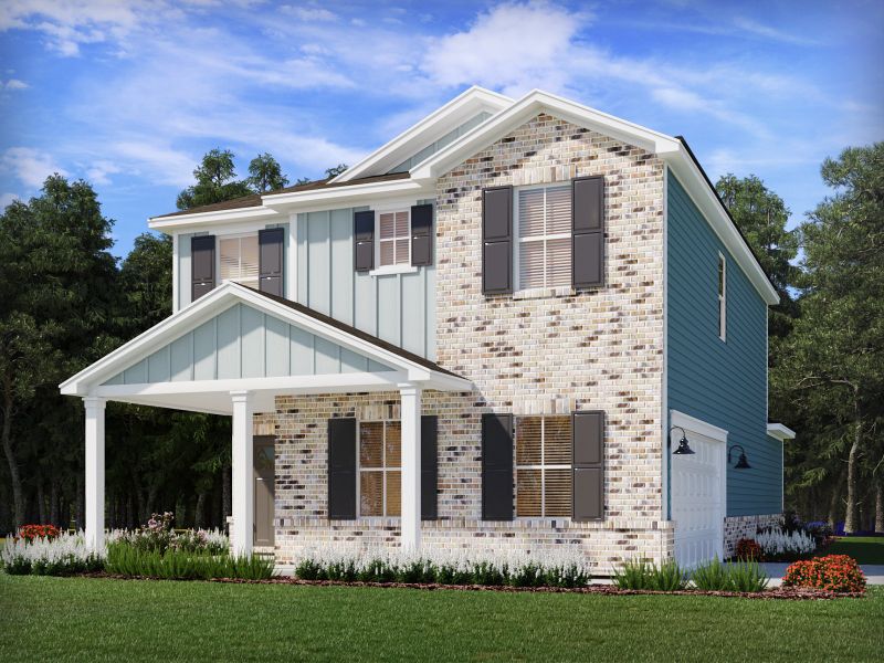 Front exterior of a new home in Avery Farms - Ridge Series, Murfreesboro, TN, highlighting curb appeal (Image 1). Front exterior of a new home in Avery Farms - Ridge Series, Murfreesboro, TN, highlighting curb appeal (Image 1).