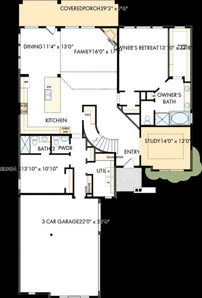 2D floor plan layout of this home in Terraces – Classics, Rockwall, TX (Image 2). 2D floor plan layout of this home in Terraces – Classics, Rockwall, TX (Image 2).