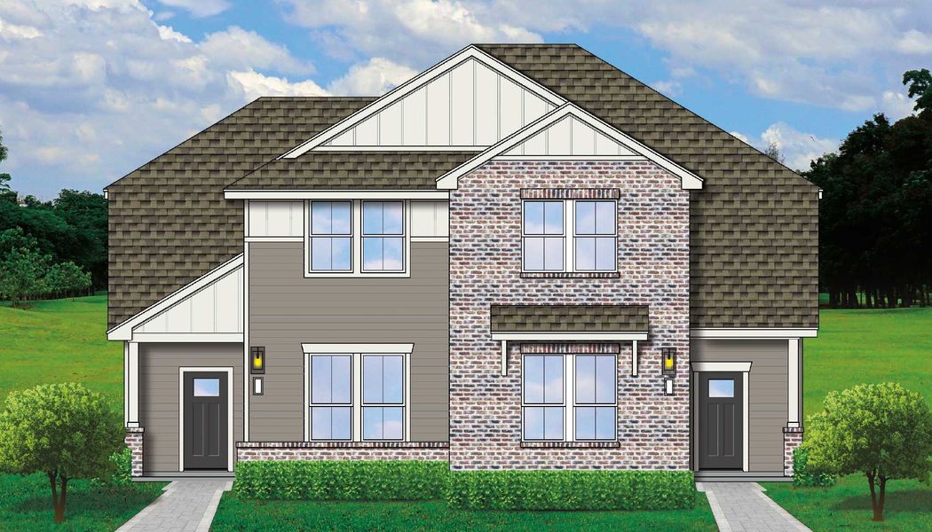 Architectural rendering of home exteriors planned for The Porch at Du Pre in Buda, TX (Image 4).