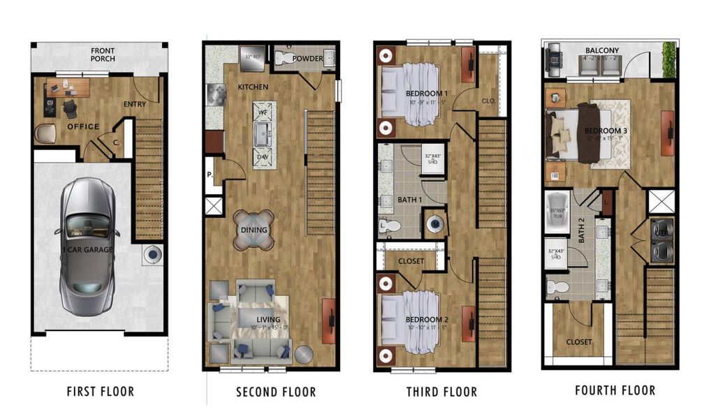 2D floor plan layout for the 3A by Urban Genesis in Grayson House, San Antonio, TX (Image 1). 2D floor plan layout for the 3A by Urban Genesis in Grayson House, San Antonio, TX (Image 1).