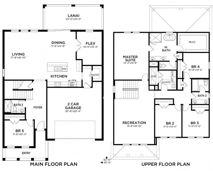 2D floor plan layout for the Anna Maria by Casa Fresca Homes in Mirada, San Antonio, FL (Image 3).