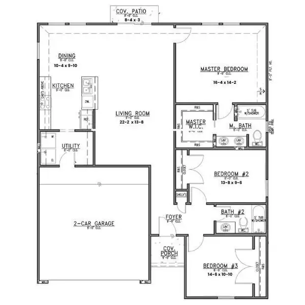 2D floor plan layout of this home in Lexington Heights, Willis, TX (Image 3).