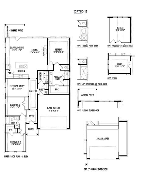 2D floor plan layout of this home in Aldeana - Paintbrush Collection, Bonney, TX (Image 3).