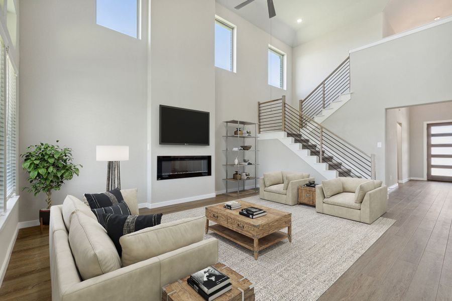 Living Room in the Henley home plan by Trophy Signature Homes – REPRESENTATIVE PHOTO Living Room in the Henley home plan by Trophy Signature Homes – REPRESENTATIVE PHOTO