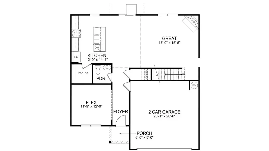 2D floor plan layout for the Galen by D.R. Horton in Rydele Heights - Express, Weaverville, NC (Image 2). 2D floor plan layout for the Galen by D.R. Horton in Rydele Heights - Express, Weaverville, NC (Image 2).