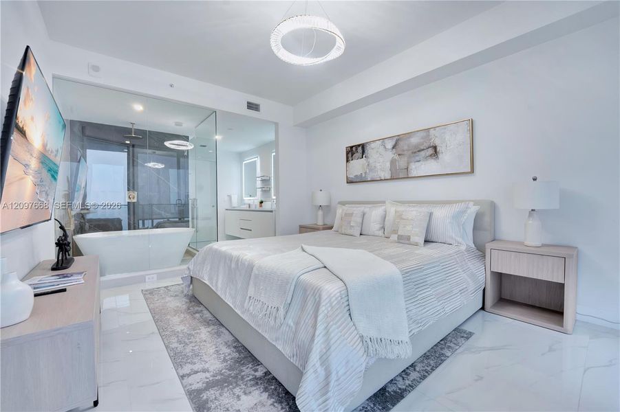 Furnished interior view inside a new home in , Miami (Image 28).