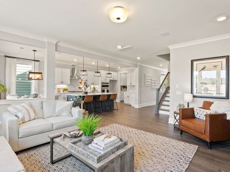 Representative furnished interior of a home built from the Riley P by True Homes in Homecoming, Ravenel (Image 6).