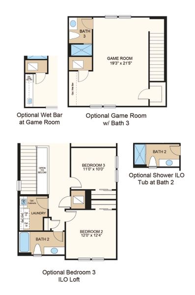 2D floor plan layout of this home in Harvest at Ovation, Winter Garden, FL (Image 19). 2D floor plan layout of this home in Harvest at Ovation, Winter Garden, FL (Image 19).