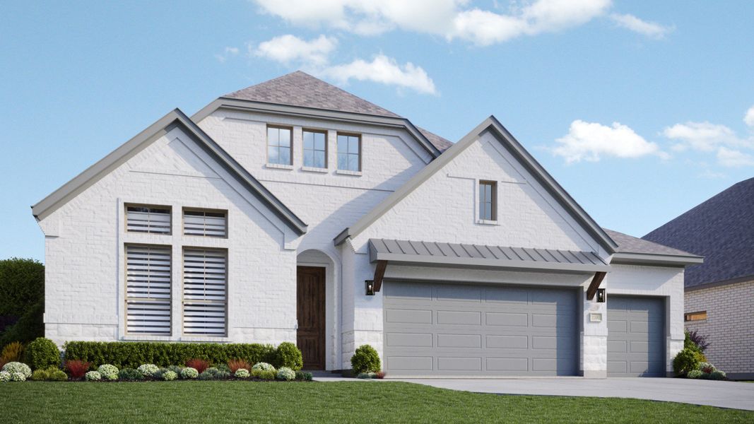 Representative exterior photo of a completed home built from the Vanderbilt by DRB Homes in Hawkes Landing, Leander, TX (Image 4).