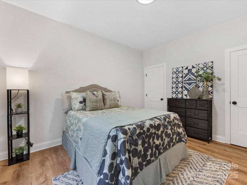 Primary bedroom with two closets. Primary bedroom with two closets.