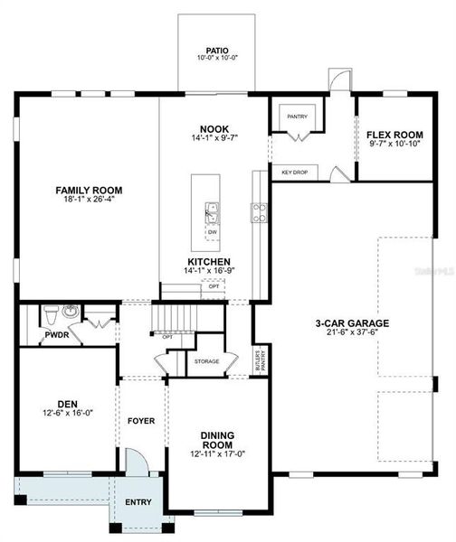 2D floor plan layout of this home in Solace at Corner Lake, Orlando, FL (Image 6). 2D floor plan layout of this home in Solace at Corner Lake, Orlando, FL (Image 6).