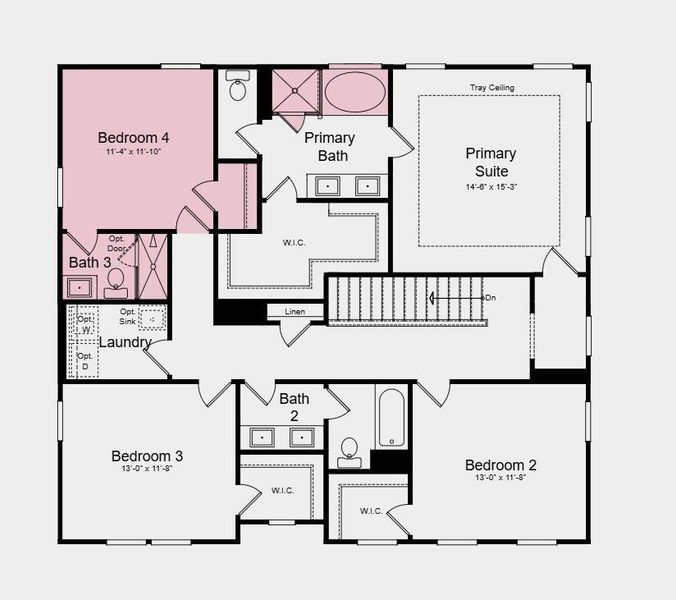 2D floor plan layout of this home in Bailey Fence, Dacula, GA (Image 3).