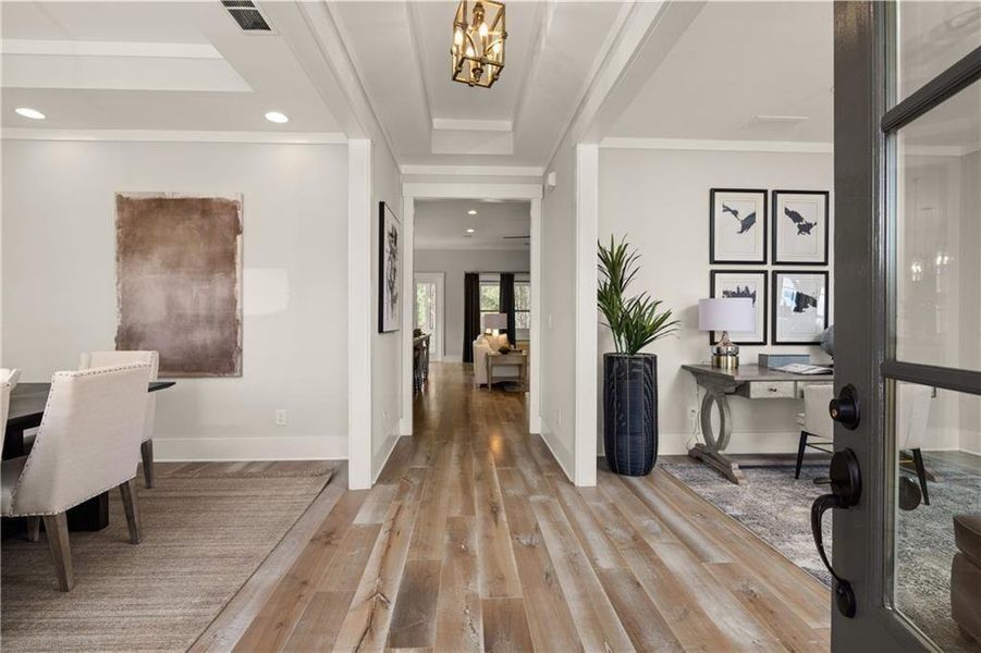 Furnished interior view inside a new home in Soleil Belmont Park, Canton (Image 10). Furnished interior view inside a new home in Soleil Belmont Park, Canton (Image 10).