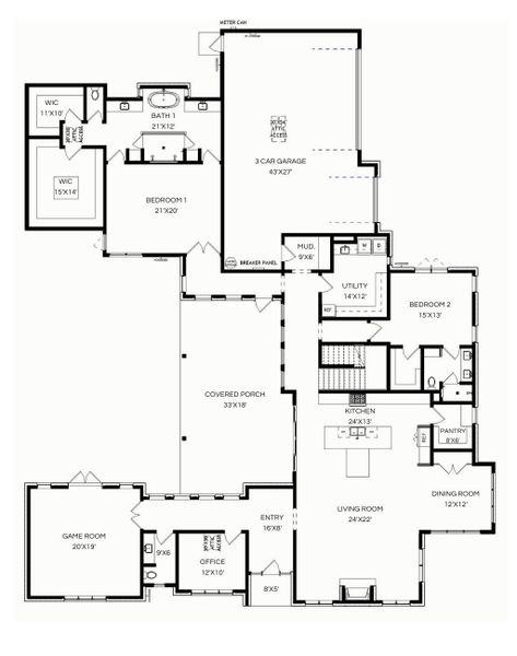 2D floor plan layout of this home in , Montgomery, TX (Image 1).