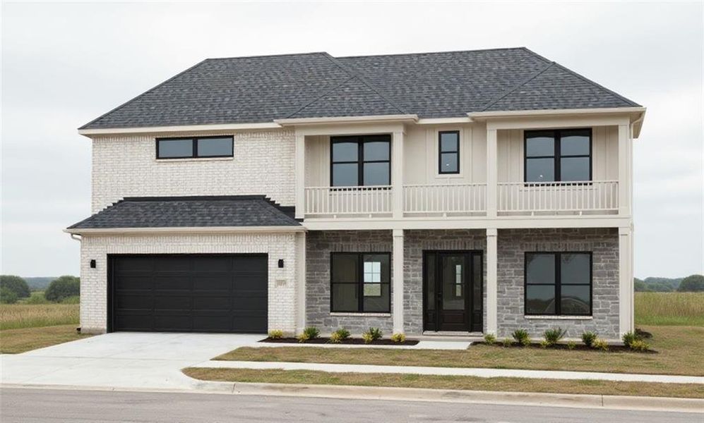 Front exterior of a new home in , Buford, GA, highlighting curb appeal (Image 5). Front exterior of a new home in , Buford, GA, highlighting curb appeal (Image 5).