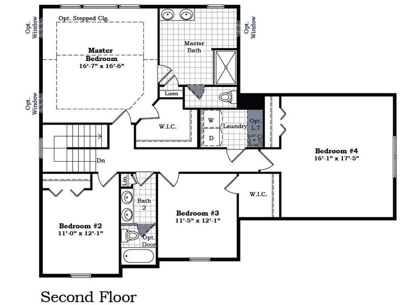 2D floor plan layout for the The Briarhaven III Side Entry by Norfolk Homes in Fosdick Glen of Saline, Saline, MI (Image 6).