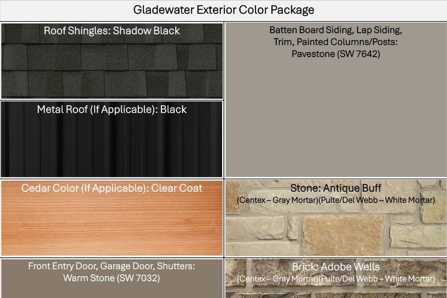 Sample of building materials used in homes in Pulte Homes at Two Step Farm, Montgomery (Image 12).