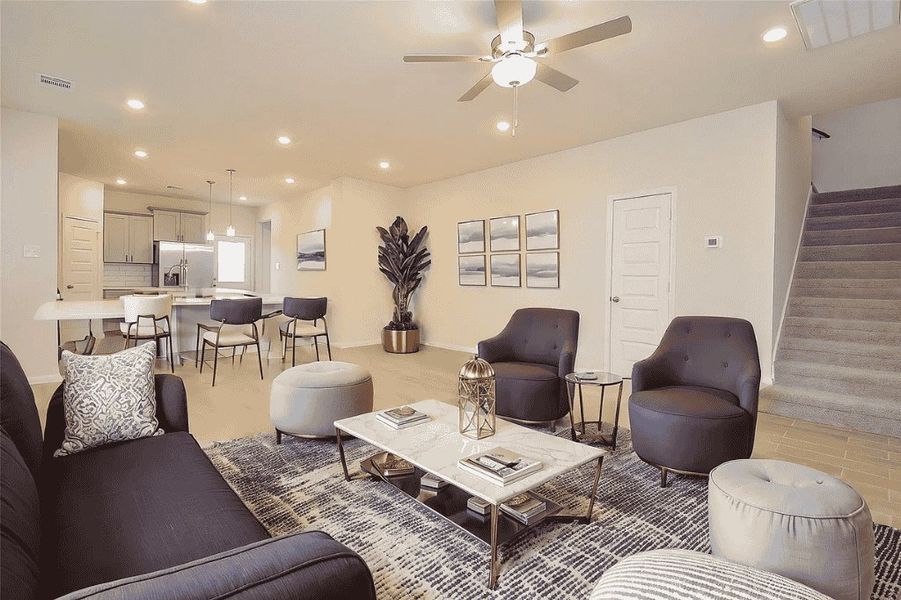 Representative furnished interior of a home built from the Laurel by Saratoga Homes in Enclave at Dobbin, Magnolia (Image 5). Representative furnished interior of a home built from the Laurel by Saratoga Homes in Enclave at Dobbin, Magnolia (Image 5).