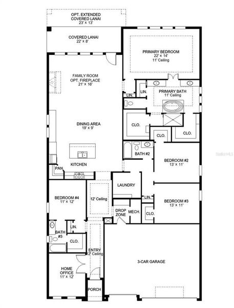 2D floor plan layout of this home in Turnleaf 60', Punta Gorda, FL (Image 2).