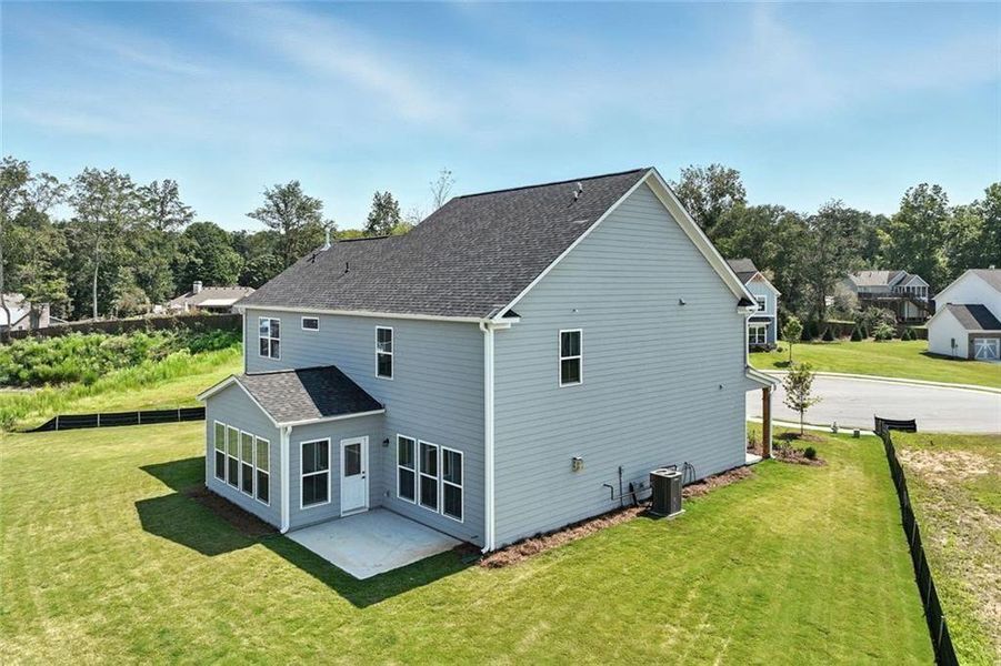 Exterior details and patio area of a home in Berkeley Mill, Cumming (Image 29).