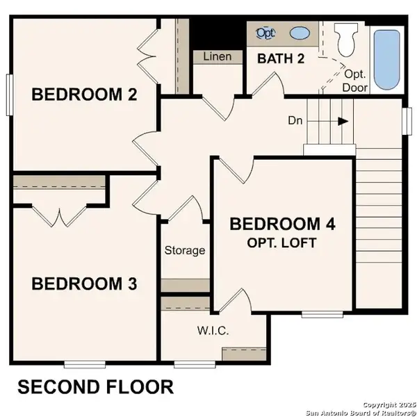2D floor plan layout of this home in Millican Grove, San Antonio, TX (Image 3).