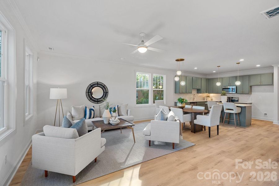 Furnished interior view inside a new home in , Charlotte (Image 8).