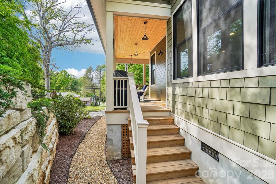 Exterior details and patio area of a home in , Asheville (Image 21).